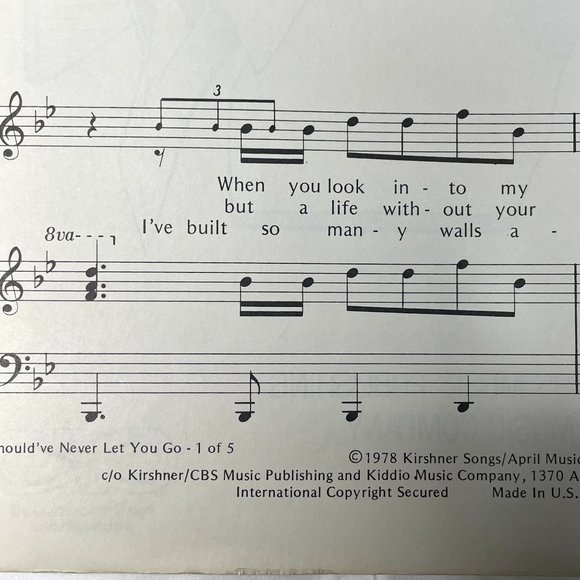 Shouldve never Let You Go Neil Sedaka Sheet Music 1978 Vintage Music Book u - Picture 6 of 6
